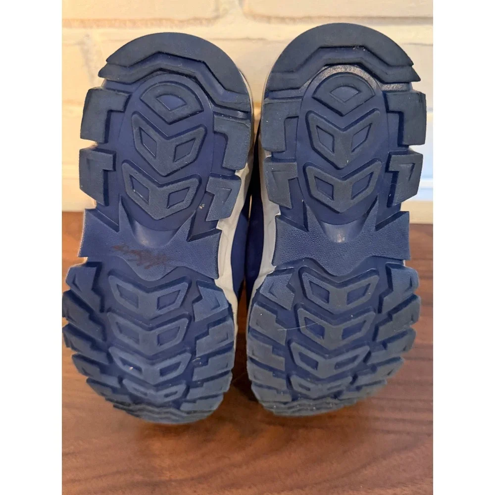 Hobibear Kids Blue Silver Faux Fur Lined Winter Snow Boot Sz. 32/1 US Little Kid